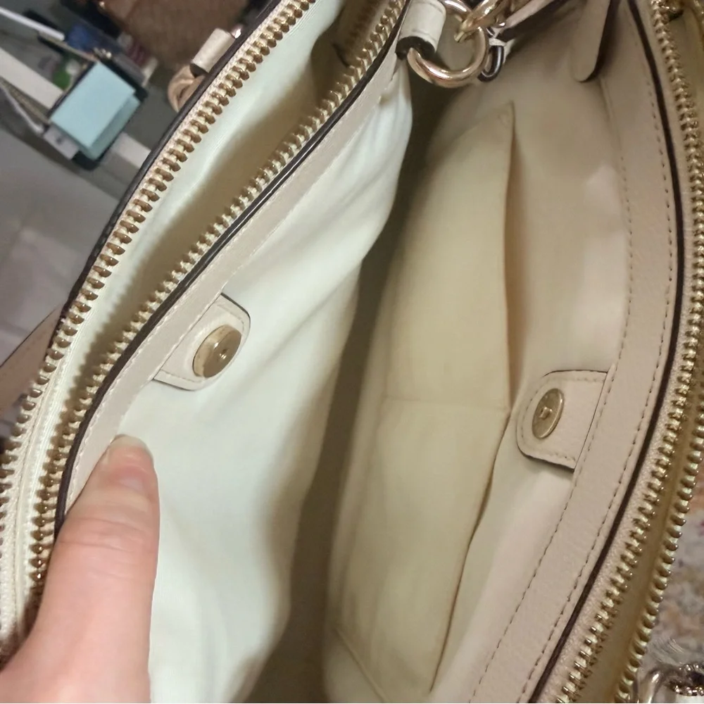 Coach Ivory Satchel with Crossbody Strap